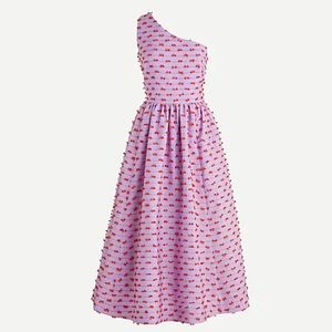 Taffeta Dress with Eyelash Fringe